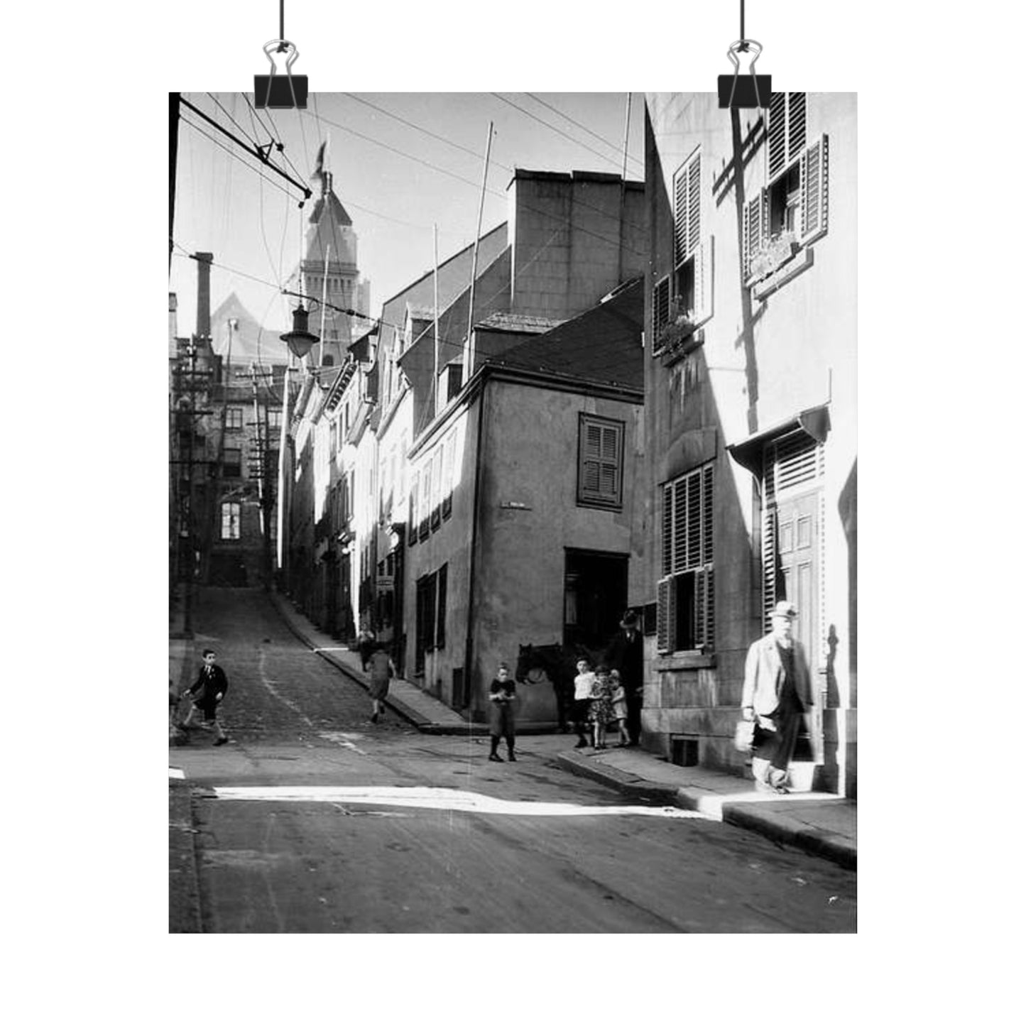 Rue St-Flavien, Quebec City, 1932 High Quality Matte Wall Art Poster for Home, Office, Classroom