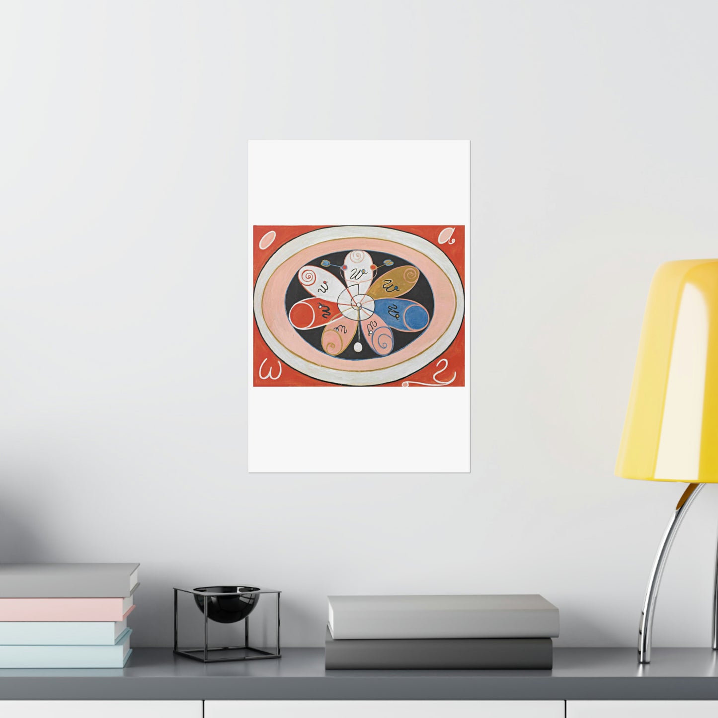 A painting of a colorful flower with writing on it Hilma af Klint - no date - Untitled High Quality Matte Wall Art Poster for Home, Office, Classroom