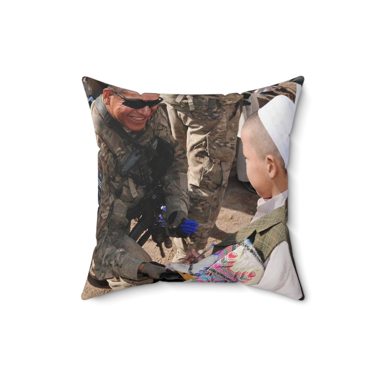 U.S. Army Sgt. Aloysius Goodshield, a squad leader Decorative Accent Square Pillow
