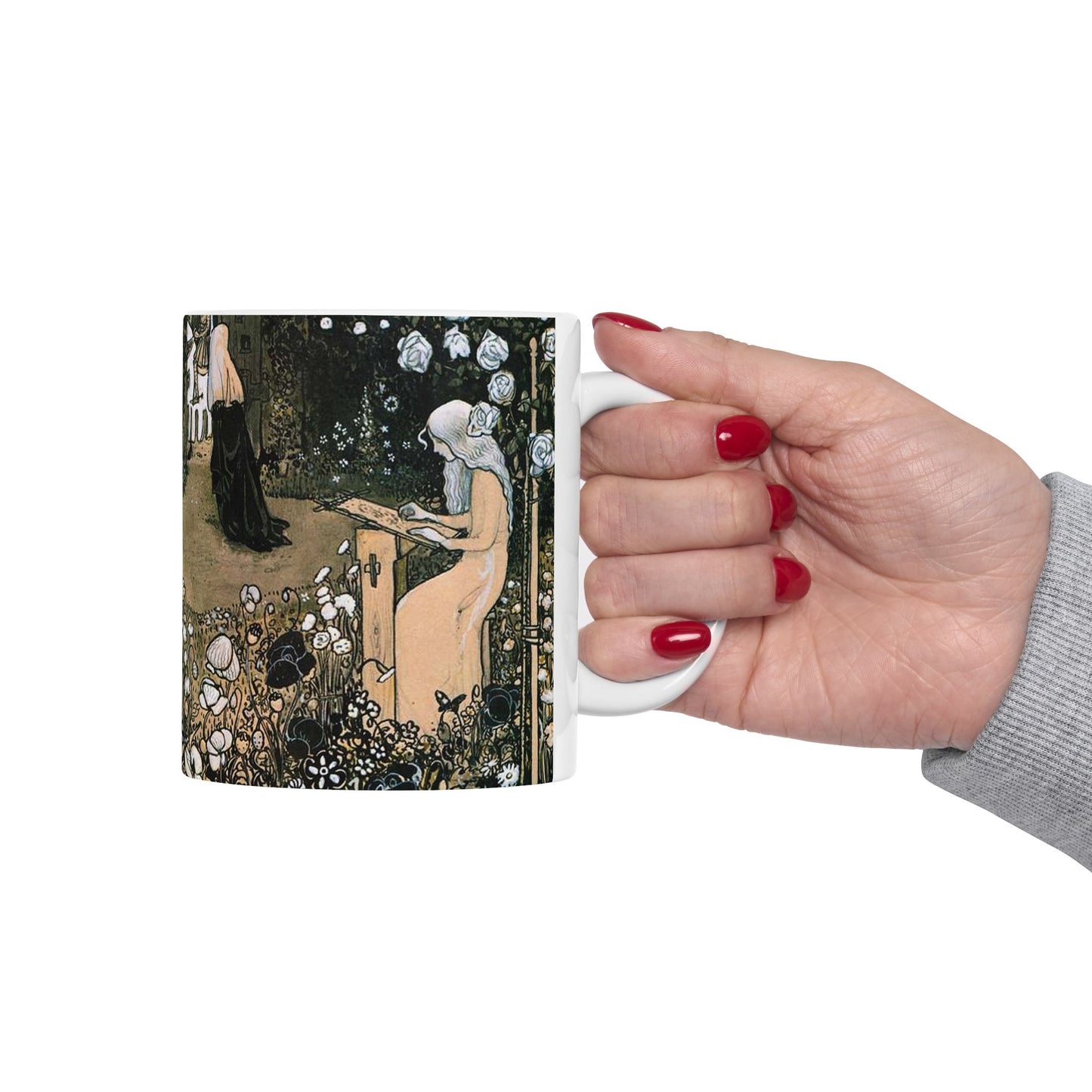 Jolantha 2 by John Bauer 1907 - Drawing. Public domain image. Beautiful Novelty Ceramic Coffee Mug 11oz