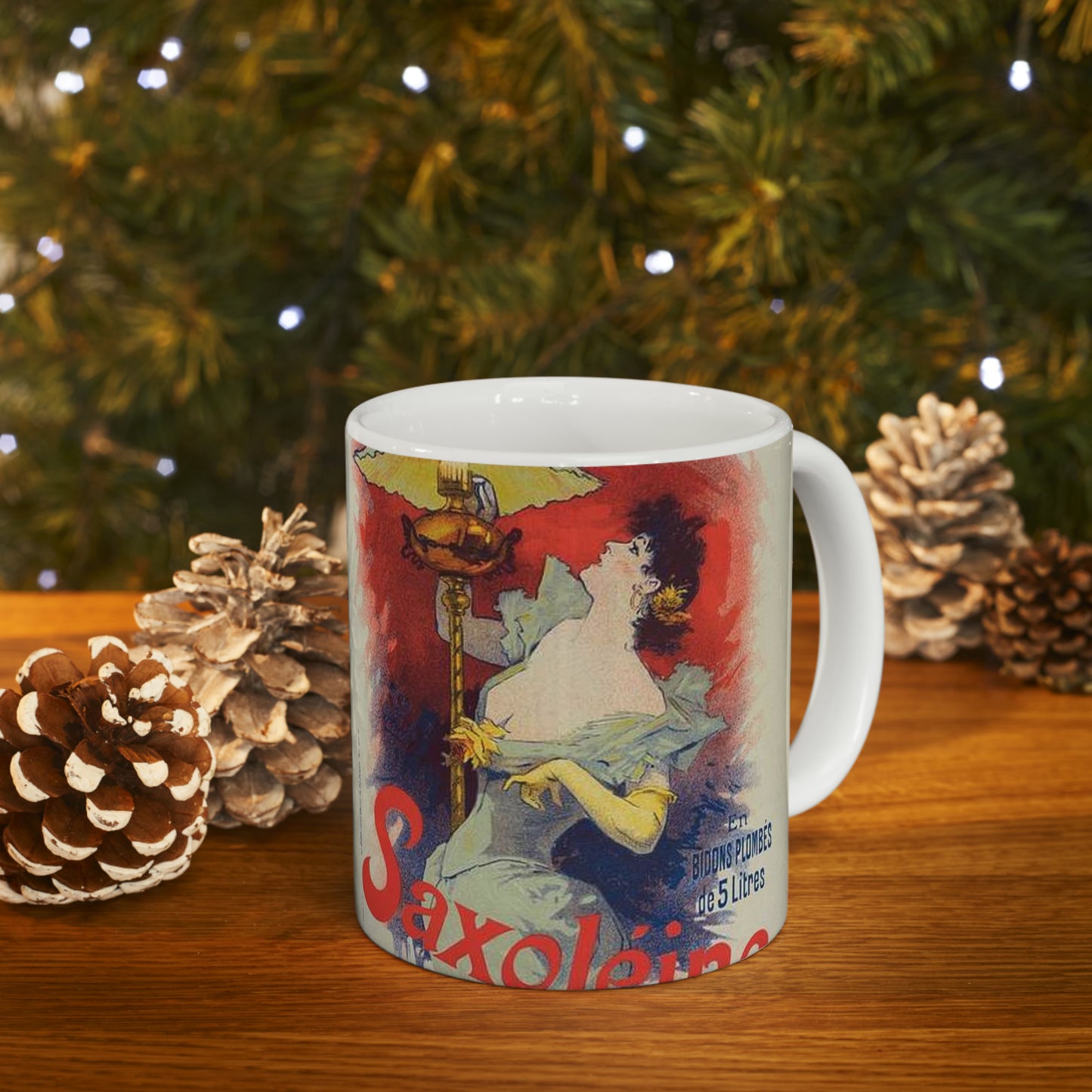 Affiche pour la "Saxoléine". - Art nouveau public domain poster Beautiful Novelty Ceramic Coffee Mug 11oz