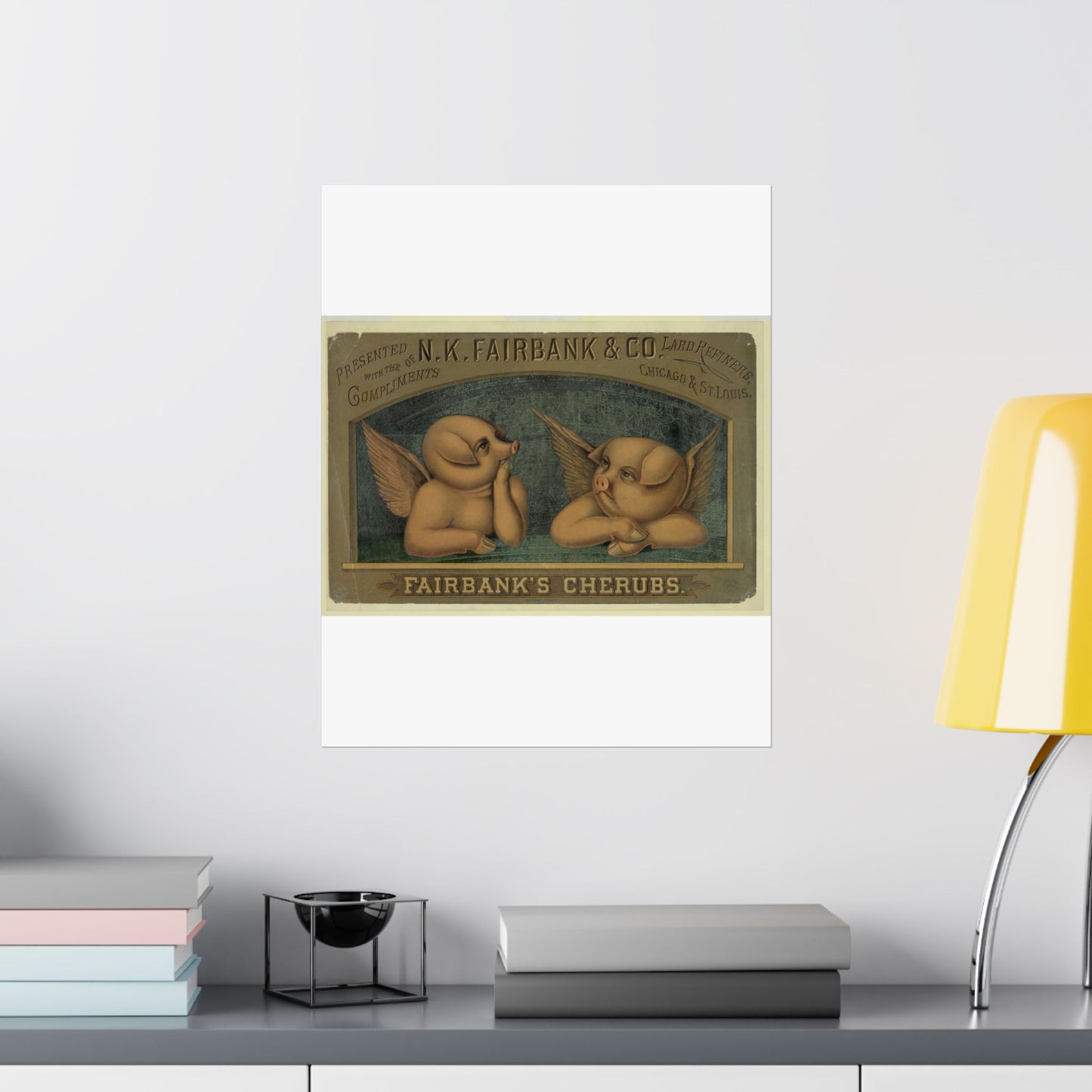 Fairbank's cherubs--Presented with the compliments of N.K. Fairbank & Co., lard refiners, Chicago & St. Louis High Quality Matte Wall Art Poster for Home, Office, Classroom