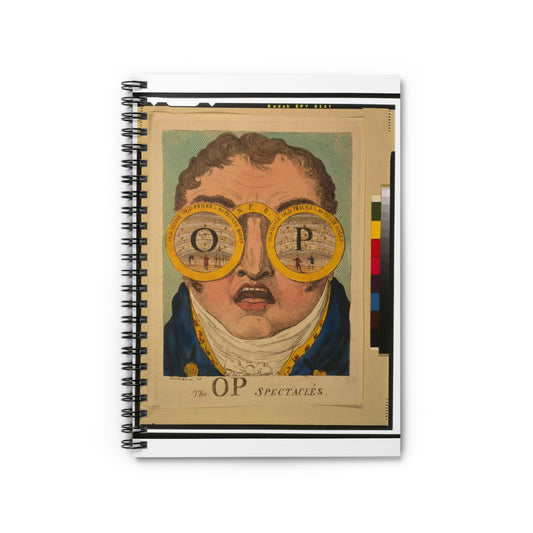 The OP spectacles / Cruikshank del., British Cartoon Print Spiral Bound Ruled Notebook with Printed Cover