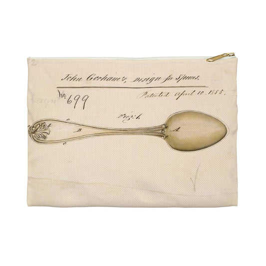 Patent drawing - Drawing of Design for Spoons Public domain  image Large Organizer Pouch with Black Zipper