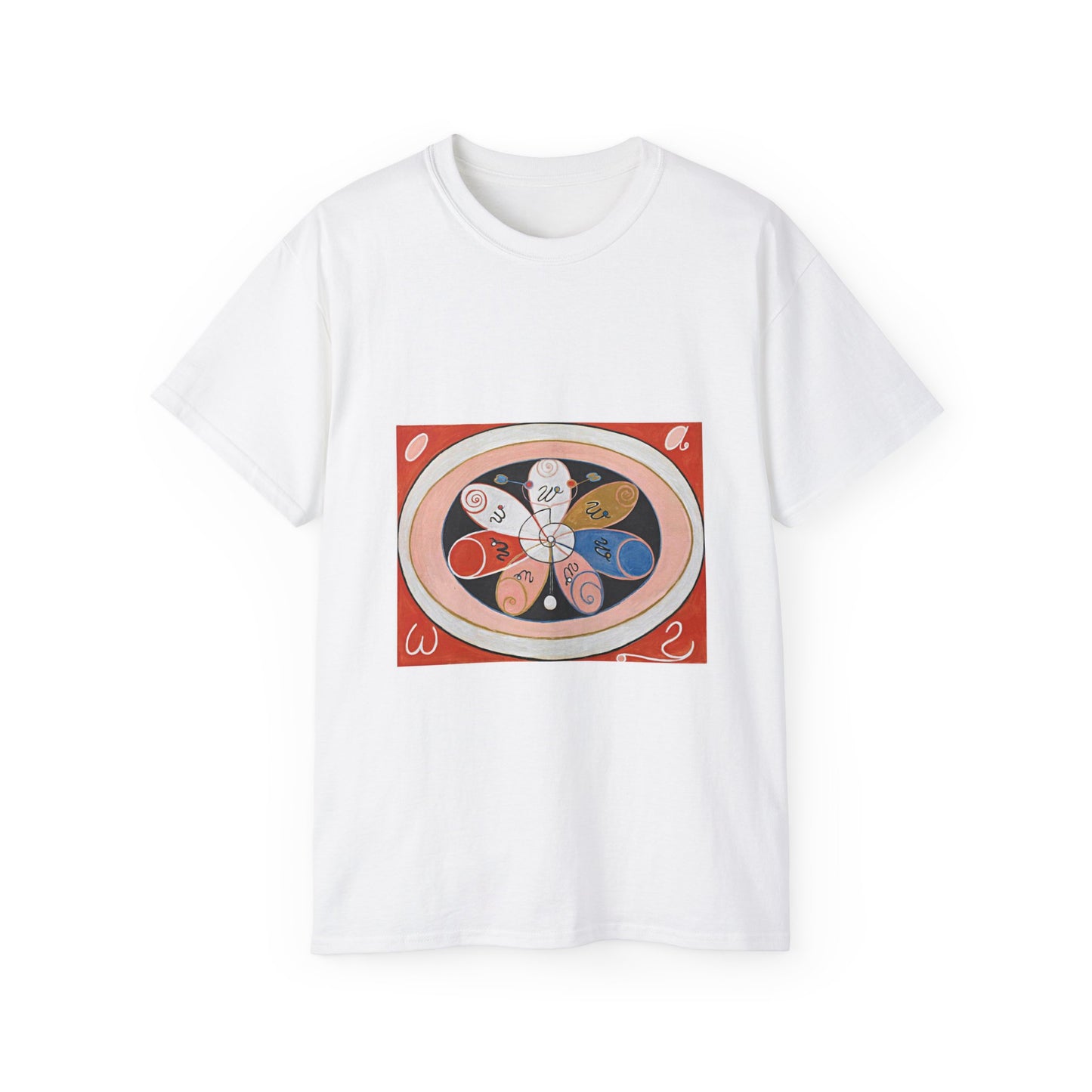 A painting of a colorful flower with writing on it Hilma af Klint - no date - Untitled White T-Shirt Gildan 2000 Cotton Unisex