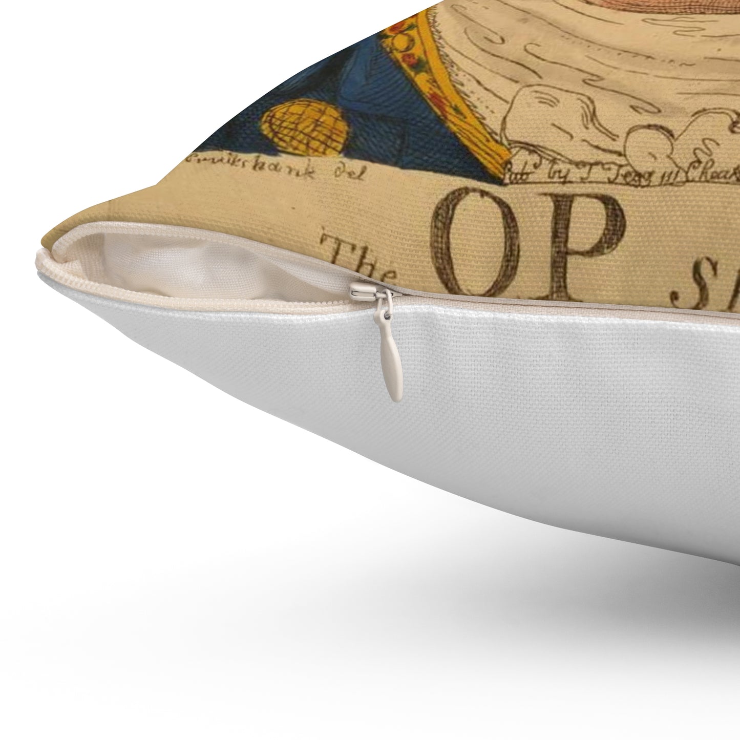 The OP spectacles / Cruikshank del., British Cartoon Print Decorative Accent Square Pillow