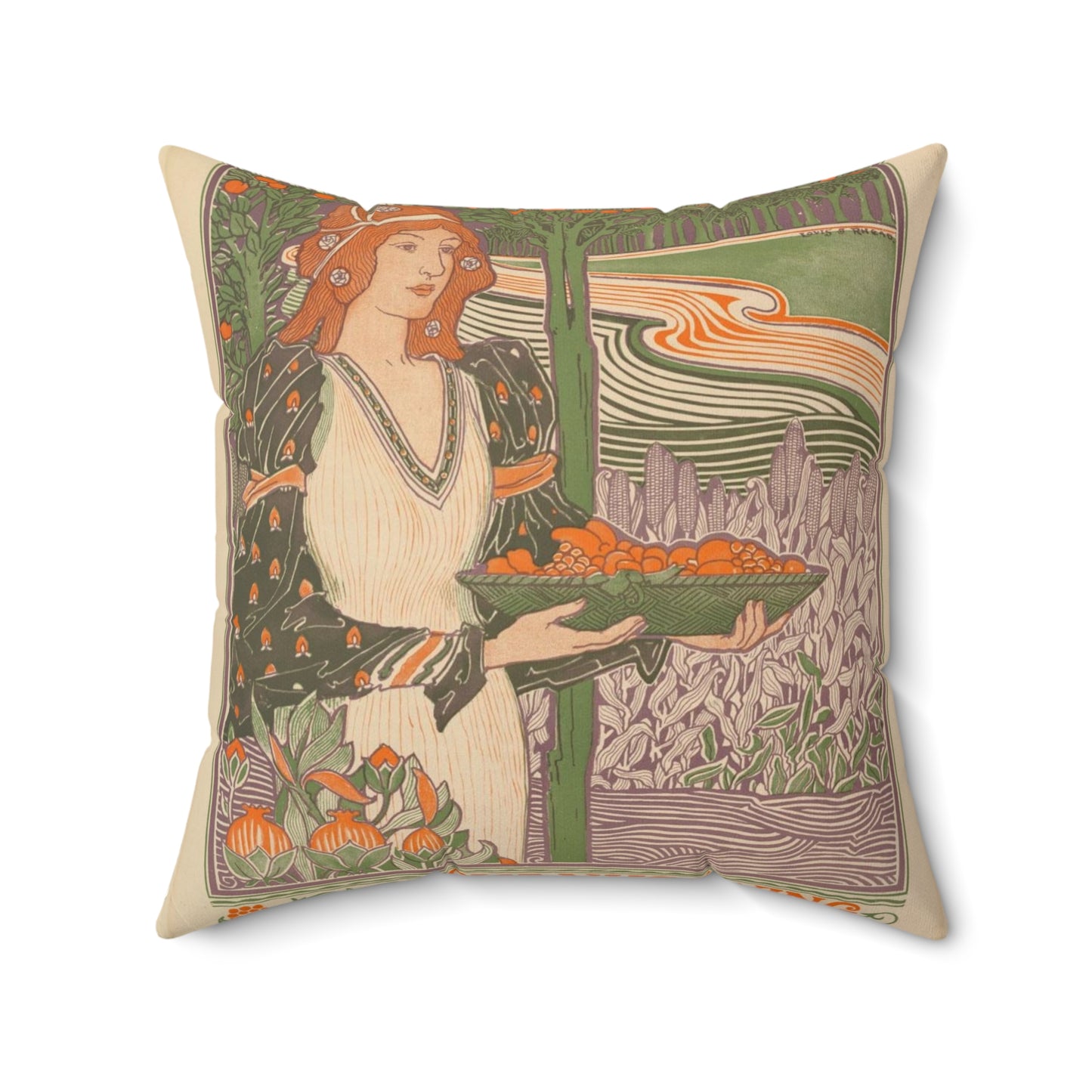 Louis Rhead - Harper's Bazar: Thanksgiving Decorative Accent Square Pillow