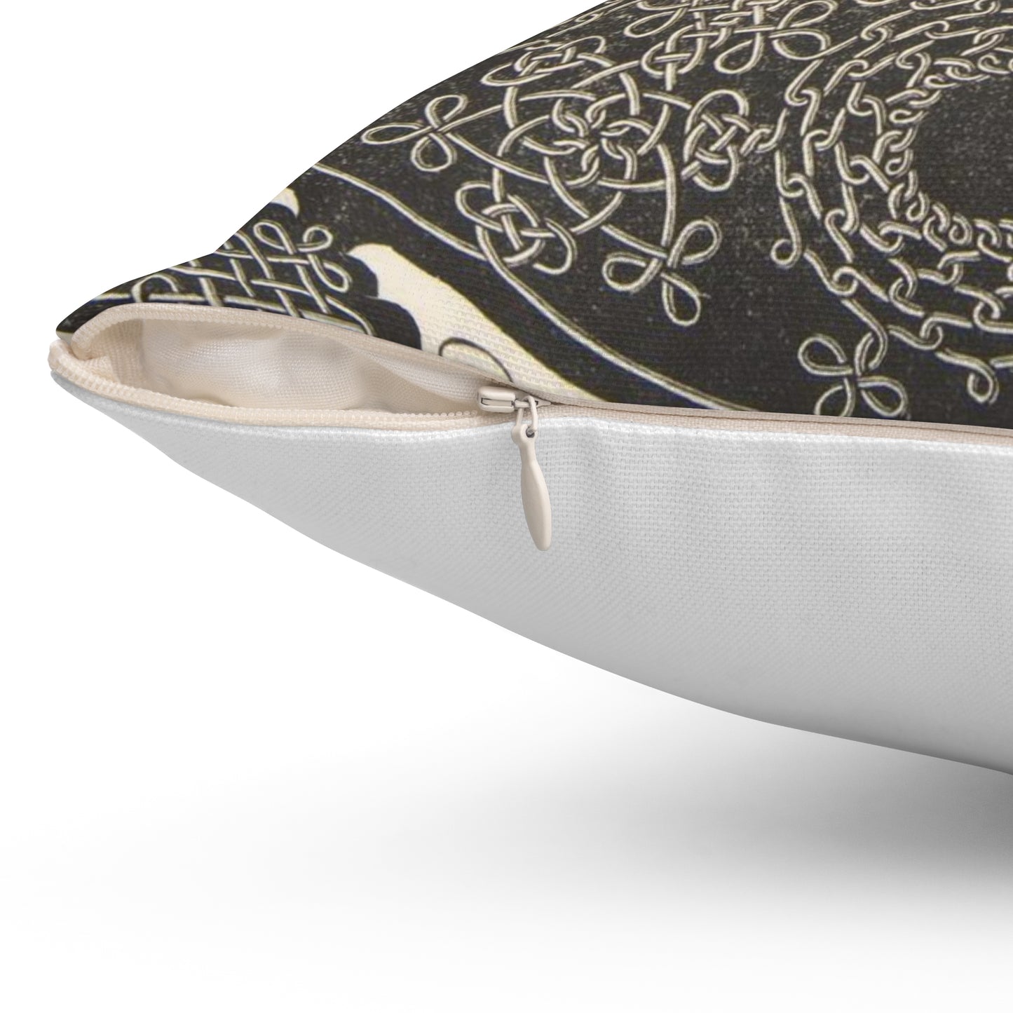 “The Sixth Knot”. Interlaced Roundel with Seven Wreaths Decorative Accent Square Pillow