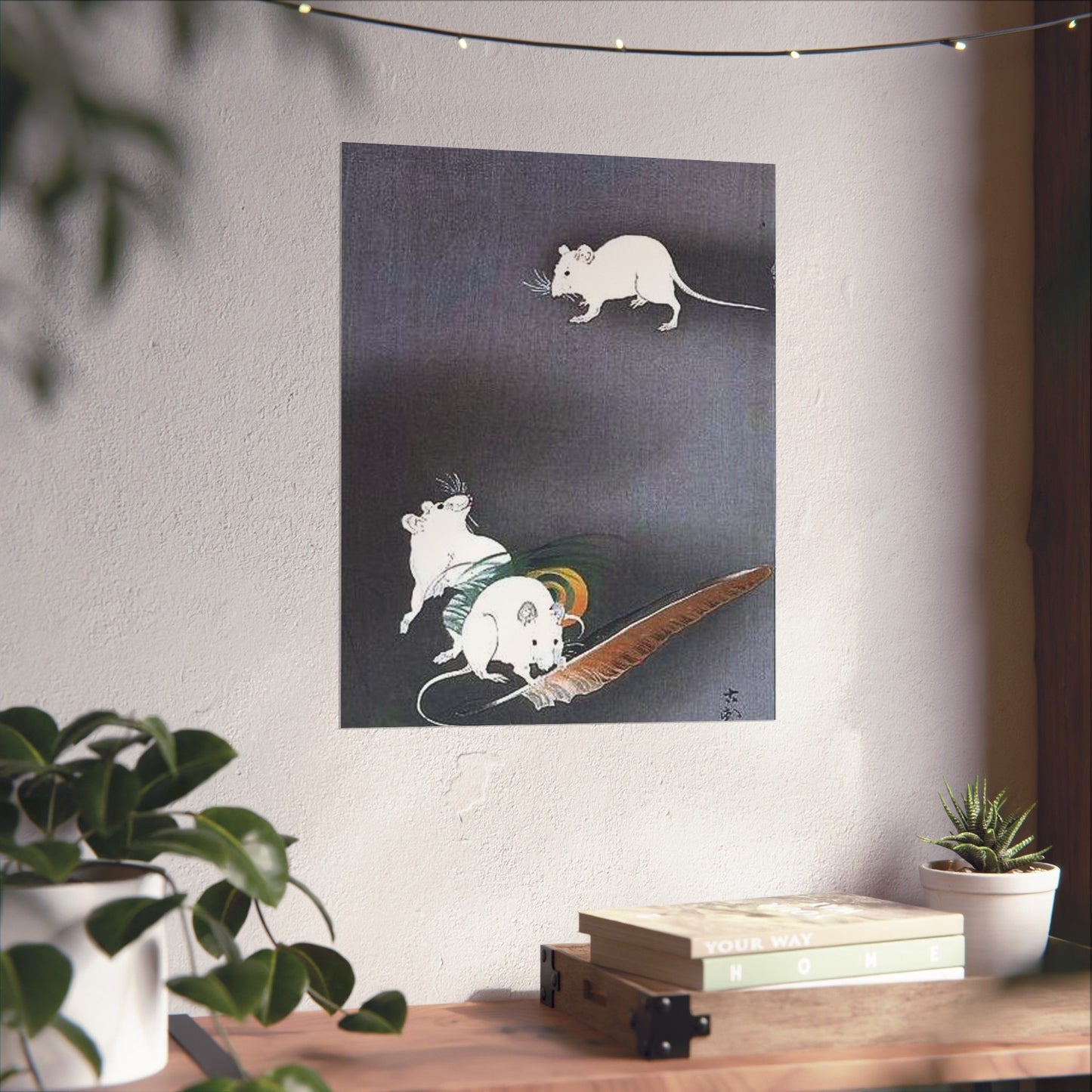 A drawing of 3 mice, Ohara Koson High Quality Matte Wall Art Poster for Home, Office, Classroom