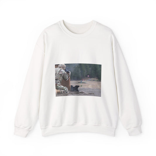 U.S. Army soldier Cpl. Ian Villoldo assigned to Charlie White Heavy Blend Adult Crew Neck SweatShirt