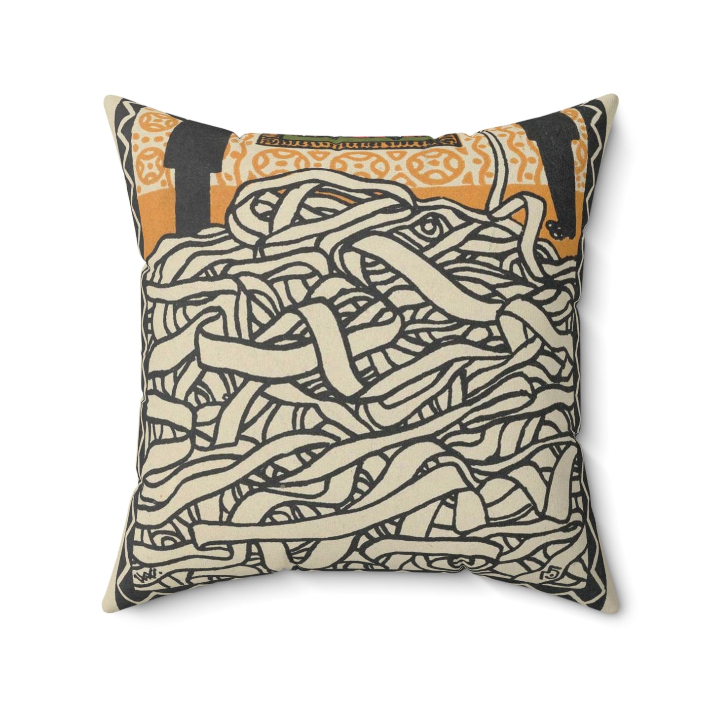 Gespräch eines Redakheurs mit einem Staatsmann Editor's Conservation with a Statesman) Decorative Accent Square Pillow