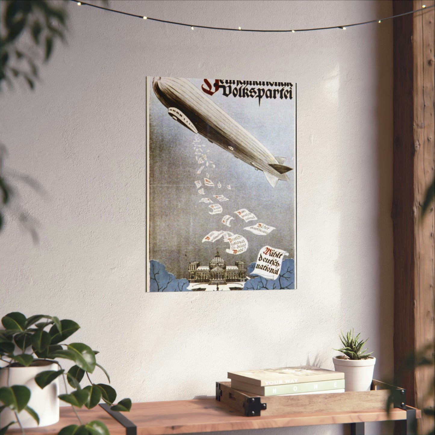 german election poster. oct 1924 -  Deutsche Zeppelin Reederei Company High Quality Matte Wall Art Poster for Home, Office, Classroom