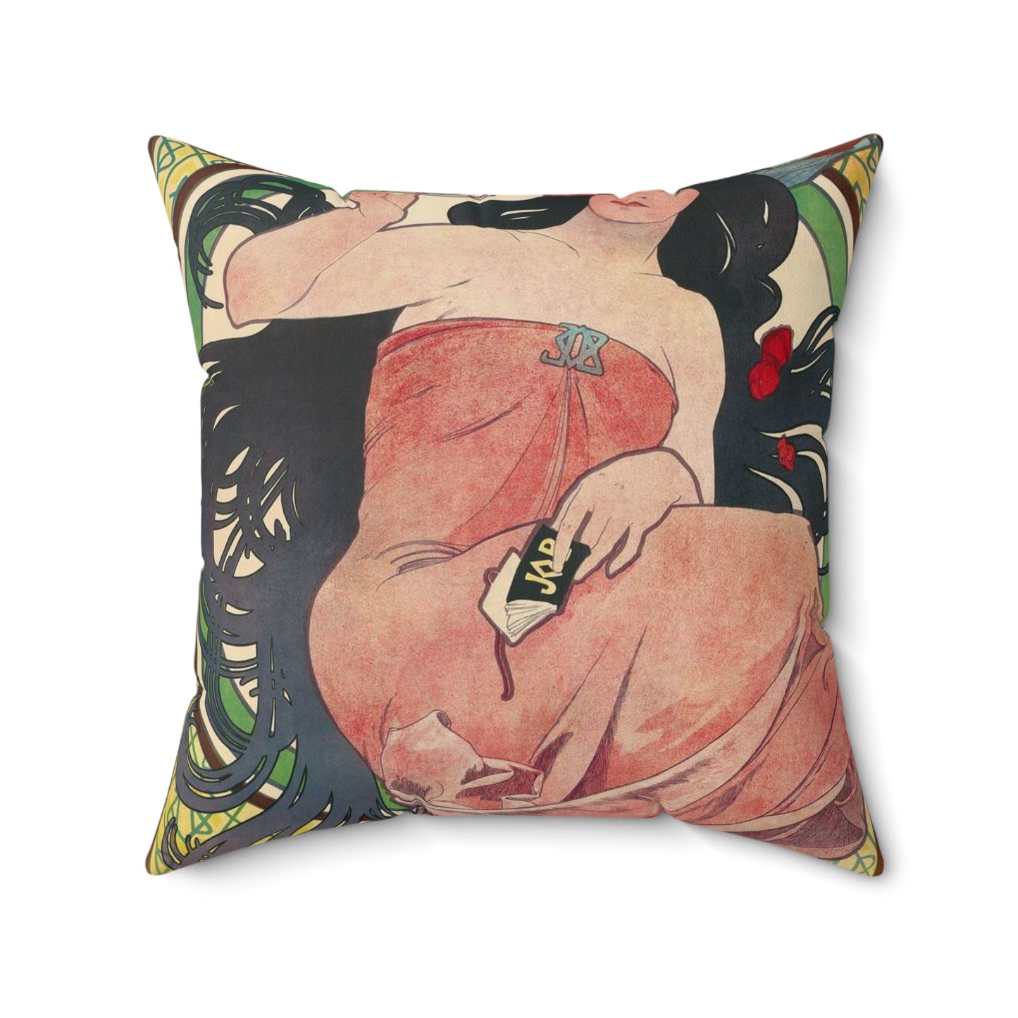 Alphonse Mucha - Job - Google Art Project Decorative Accent Square Pillow