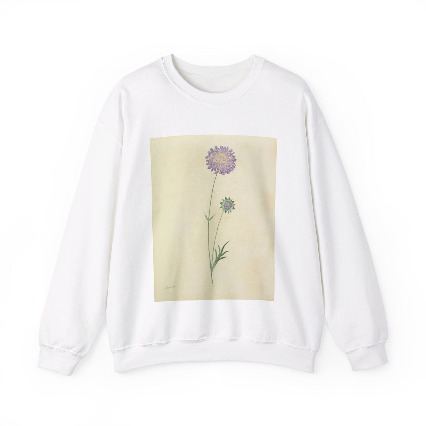 Scabiosa by Lydia Penrose White Heavy Blend Adult Crew Neck SweatShirt