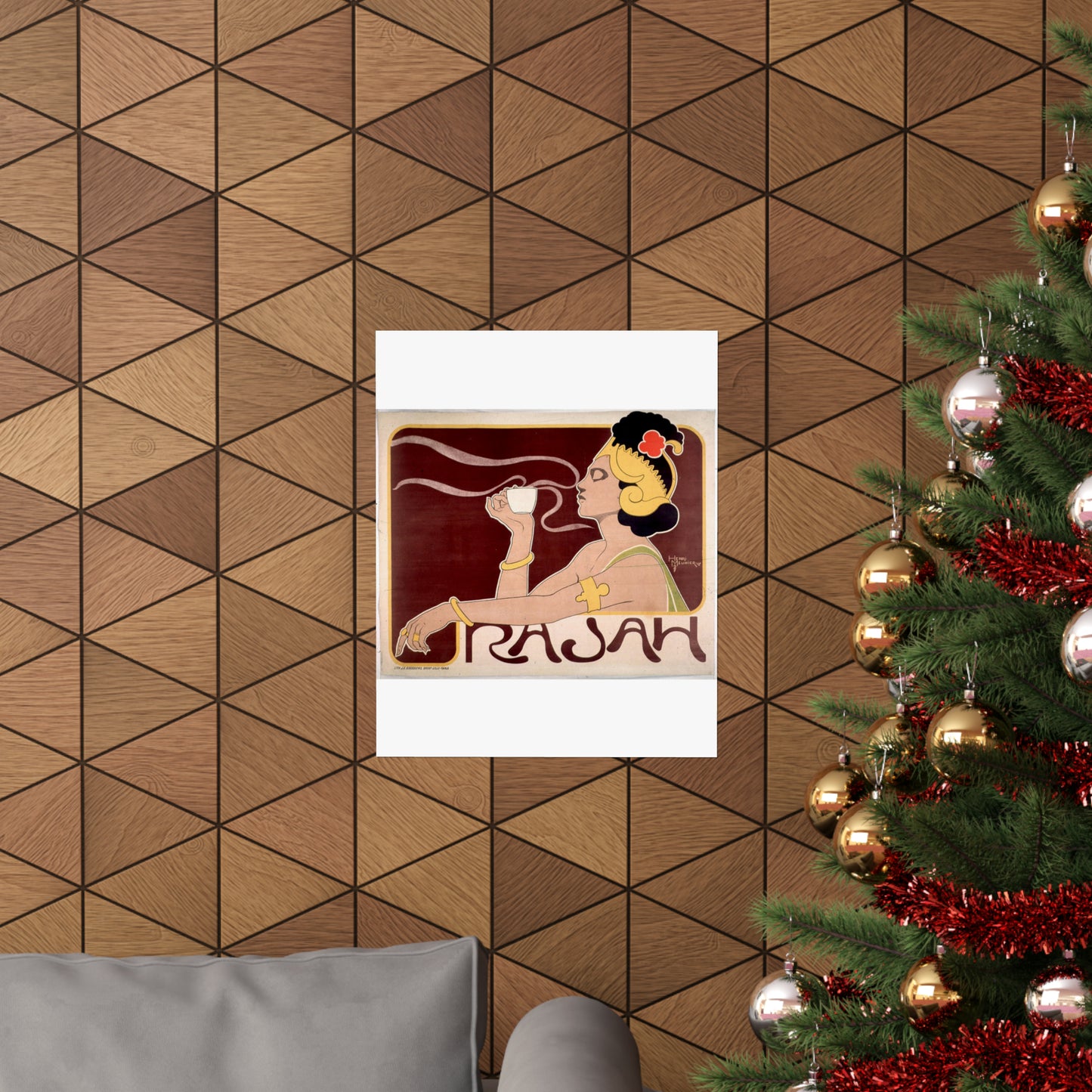 Poster - Rajah, Art Nouveau Poster - Public domain lithograph High Quality Matte Wall Art Poster for Home, Office, Classroom