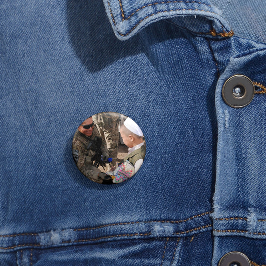 U.S. Army Sgt. Aloysius Goodshield, a squad leader Pin Buttons with Crisp Design