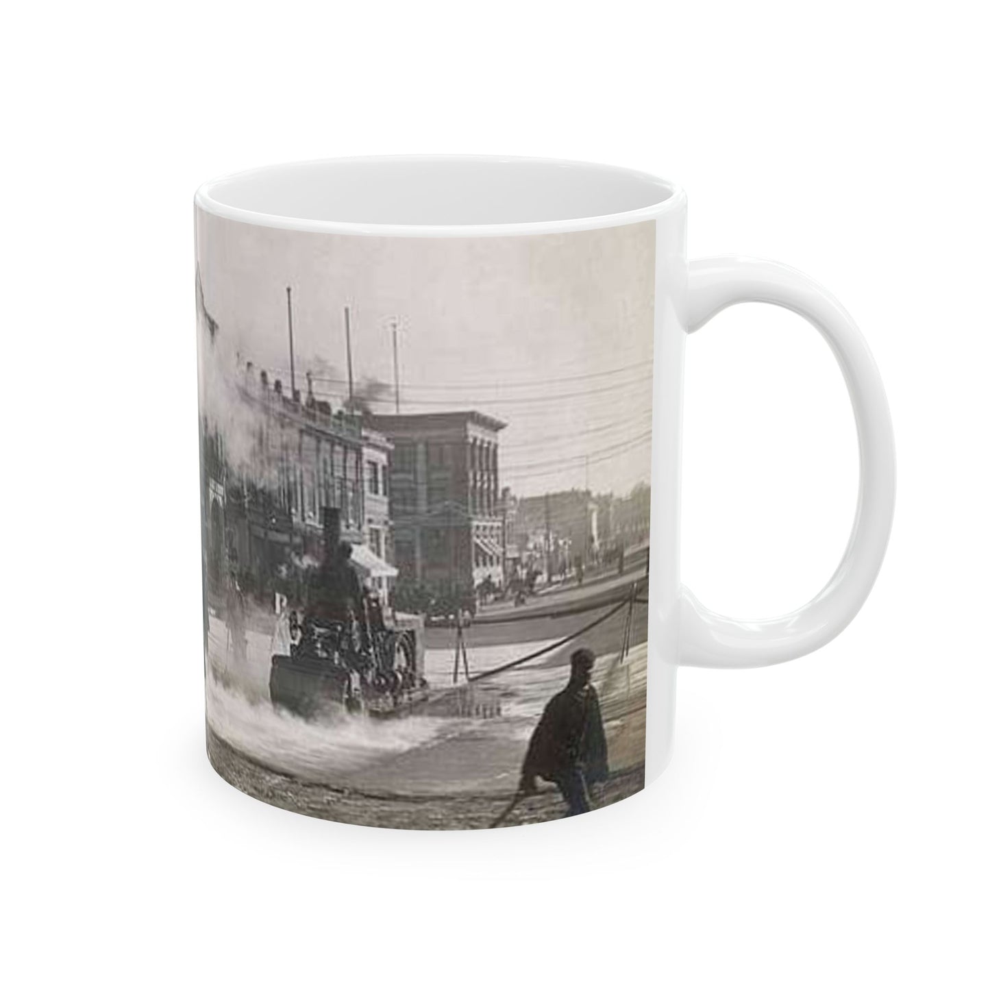 Laying Asphalt, all workers and equipment in view (NBY 10449) Beautiful Novelty Ceramic Coffee Mug 11oz