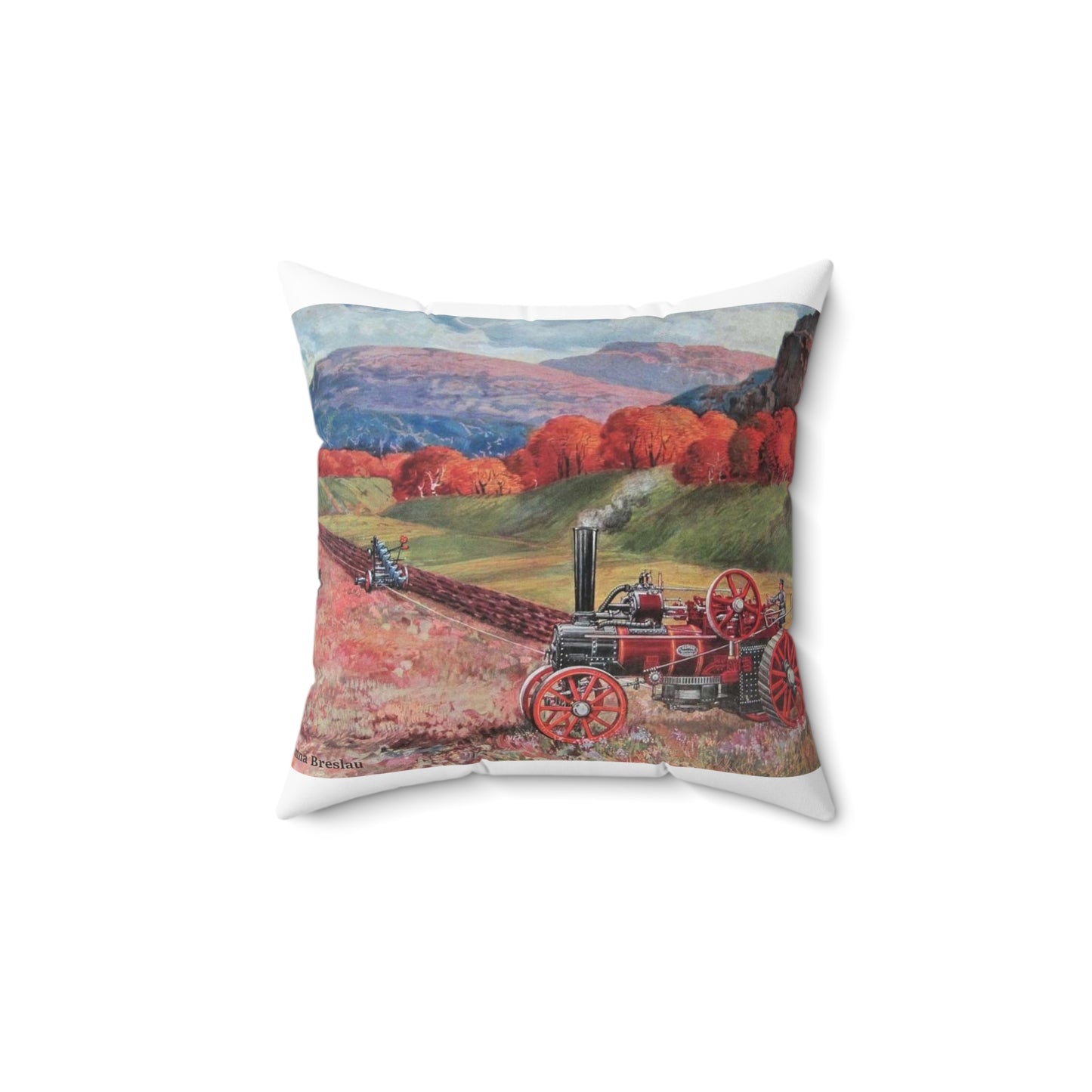 Kemna Lokomotiven - Steam locomotive, Public domain image Decorative Accent Square Pillow