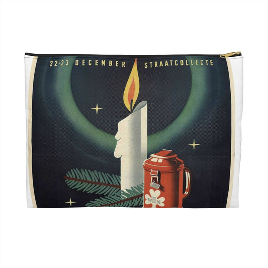 Poster Winterhulp Nederland collecte 22 en 23 december Large Organizer Pouch with Black Zipper
