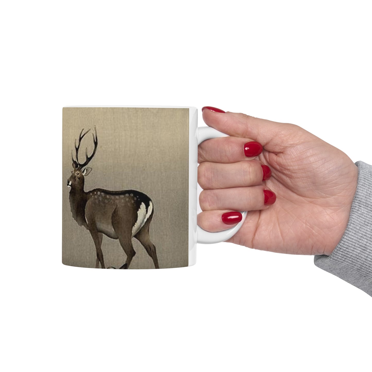 Koson - stag-and-recumbent-doe, Ohara Koson Beautiful Novelty Ceramic Coffee Mug 11oz