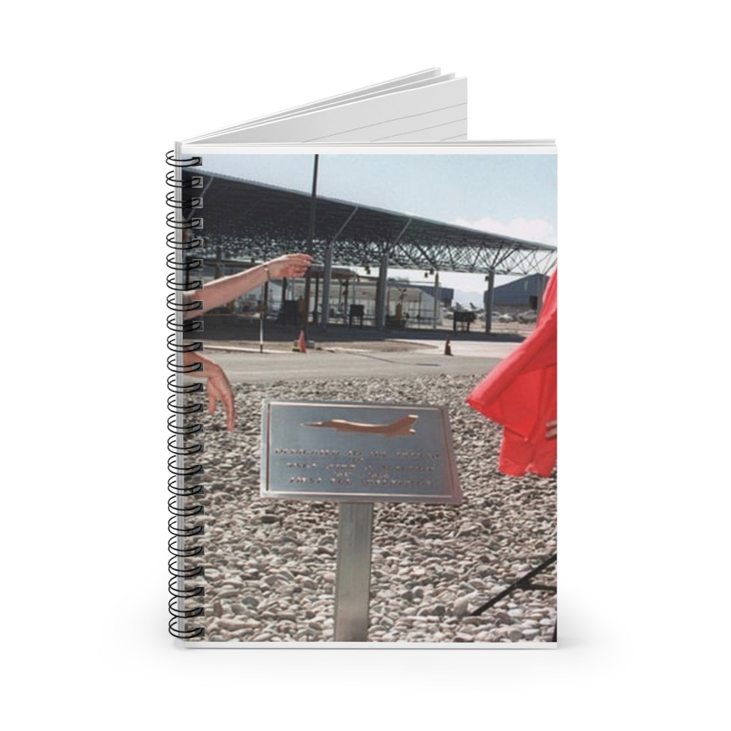 In memory of US Air Force MASTER Sergeant Jamie Solomon, US Air Force Brigadier General Mensching and Mrs. Solomon unveil the dedication of the new POL facilities in Tucson, Arizona Spiral Bound Ruled Notebook with Printed Cover