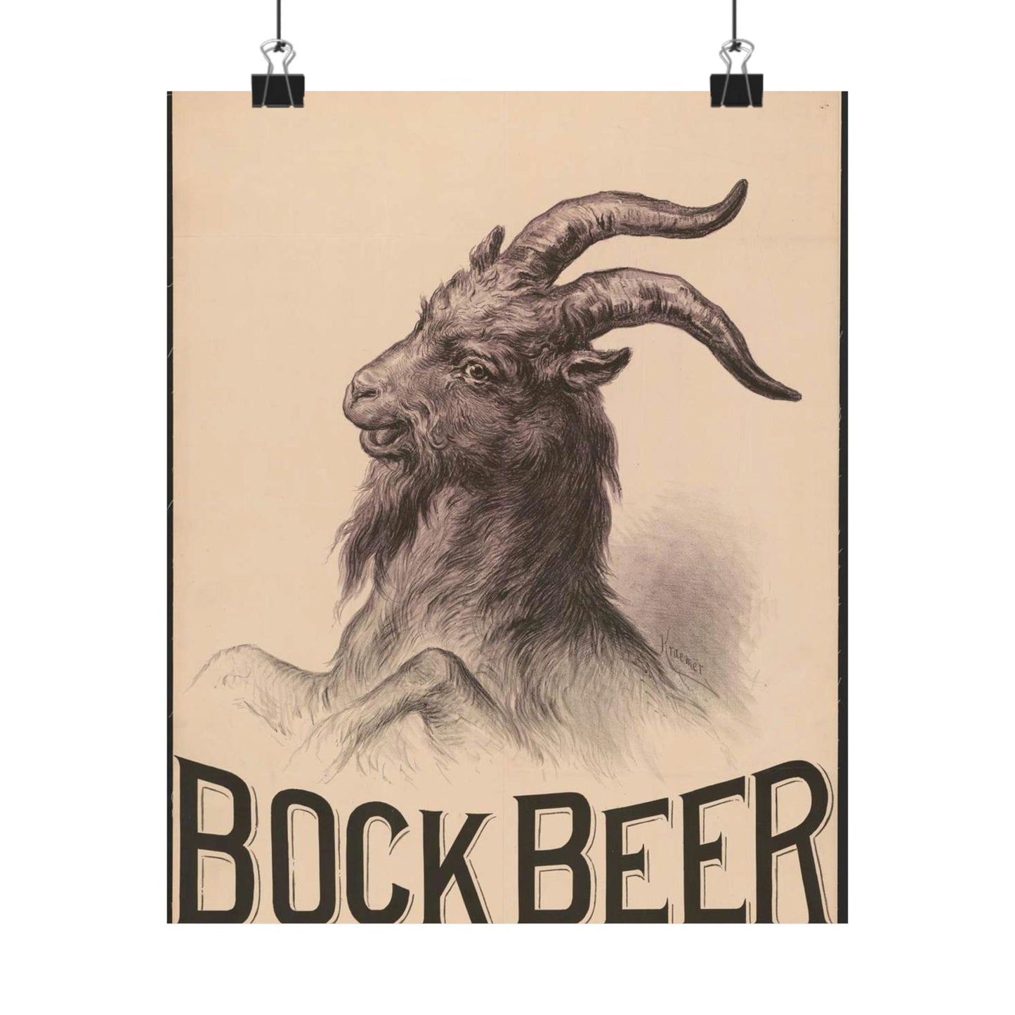 Bock Beer - Print, Library of Congress collection High Quality Matte Wall Art Poster for Home, Office, Classroom