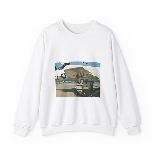 Artwork: "T-38 Flight Line, Vance AFB". Artist: David Zlotky White Heavy Blend Adult Crew Neck SweatShirt