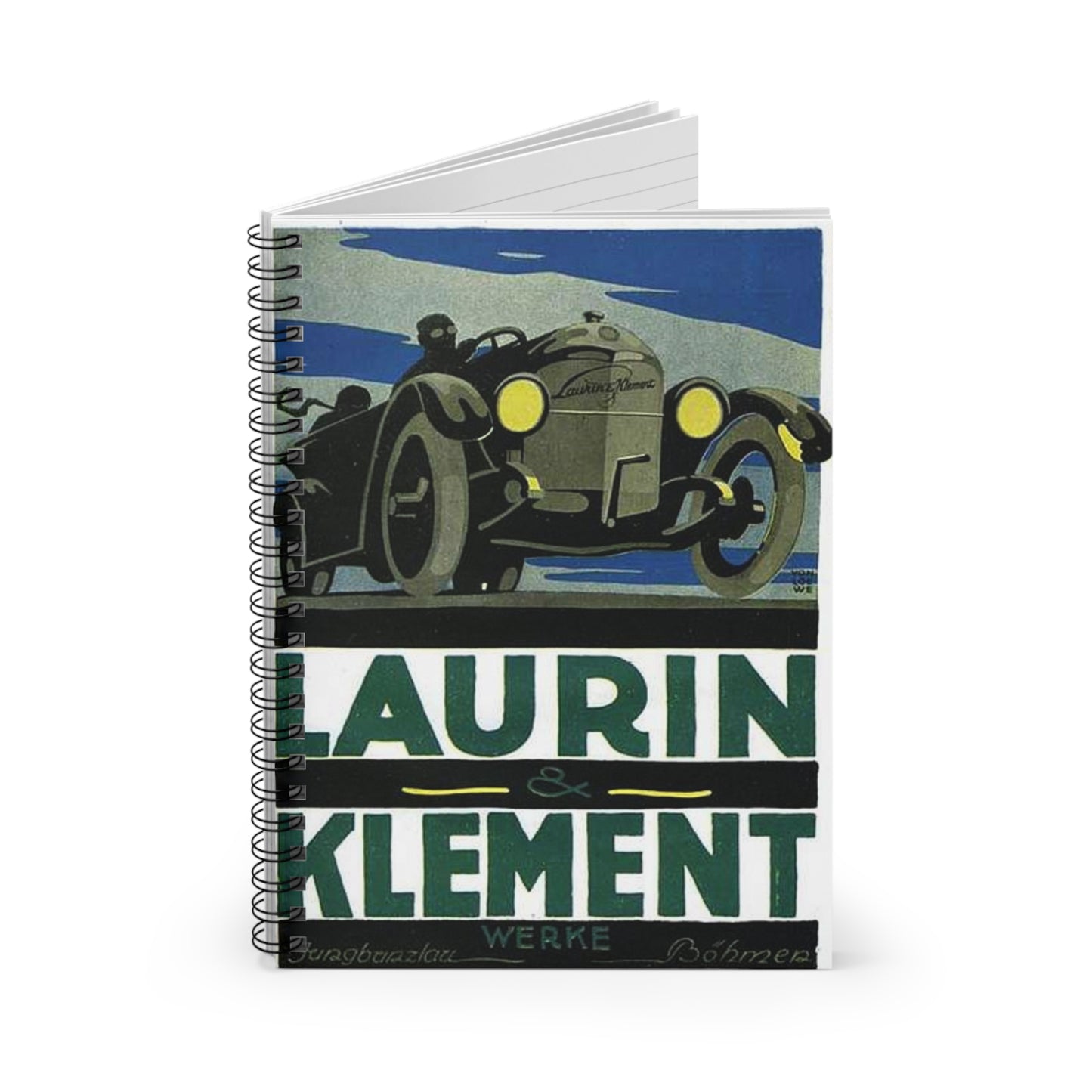 Laurin-19190707-klapwijk, Art Deco Poster Spiral Bound Ruled Notebook with Printed Cover