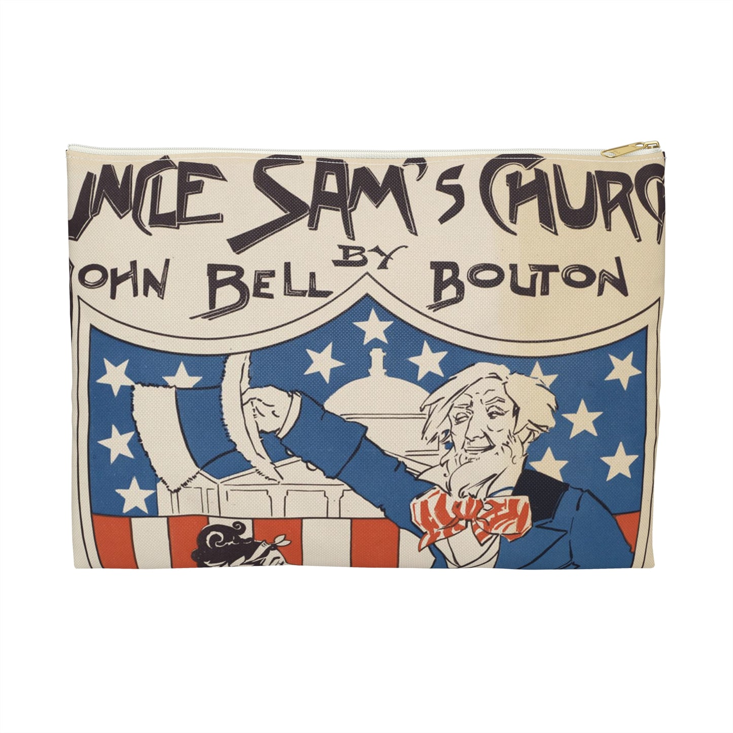 Uncle Sam's church by John Bell Bouton Large Organizer Pouch with Black Zipper