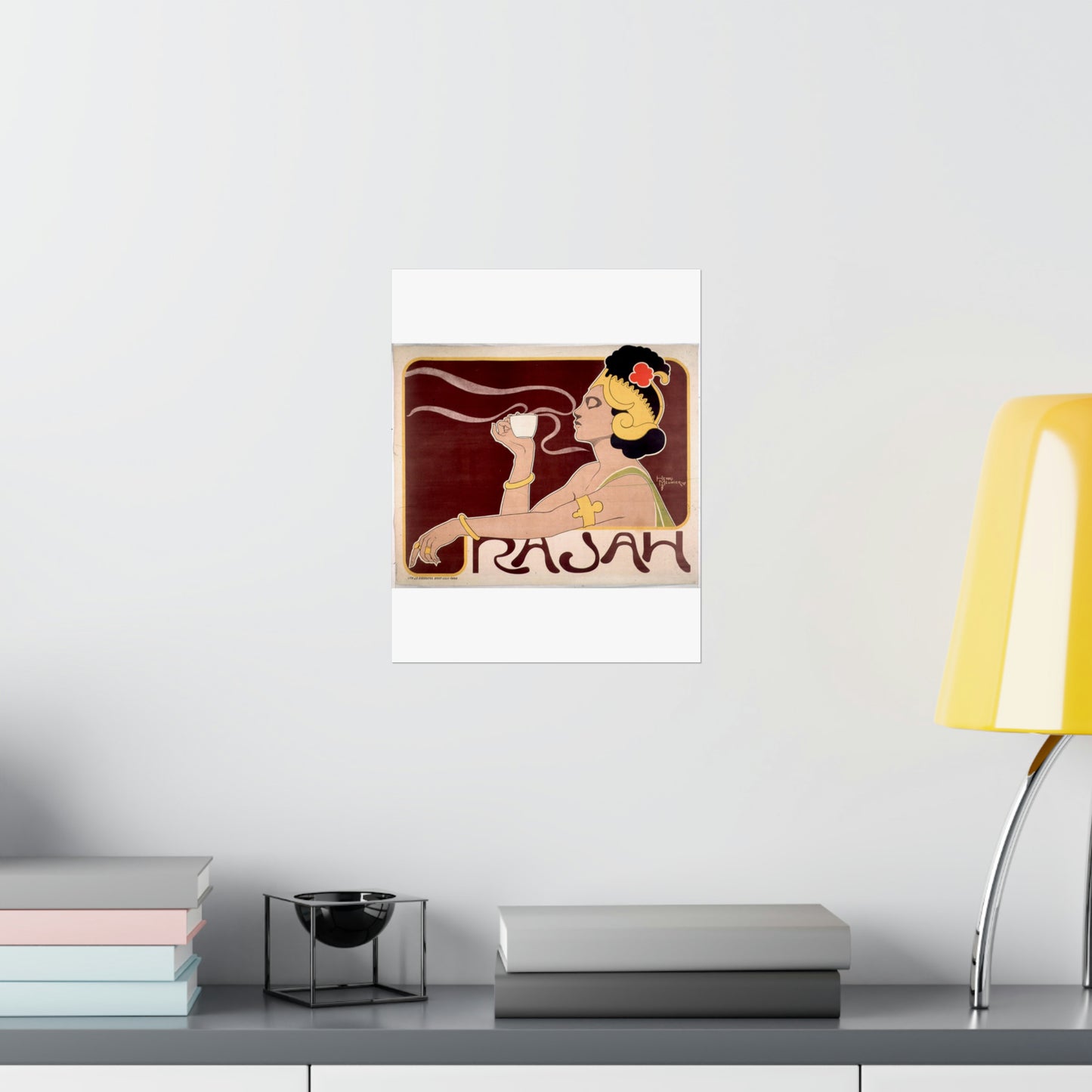 Poster - Rajah, Art Nouveau Poster - Public domain lithograph High Quality Matte Wall Art Poster for Home, Office, Classroom