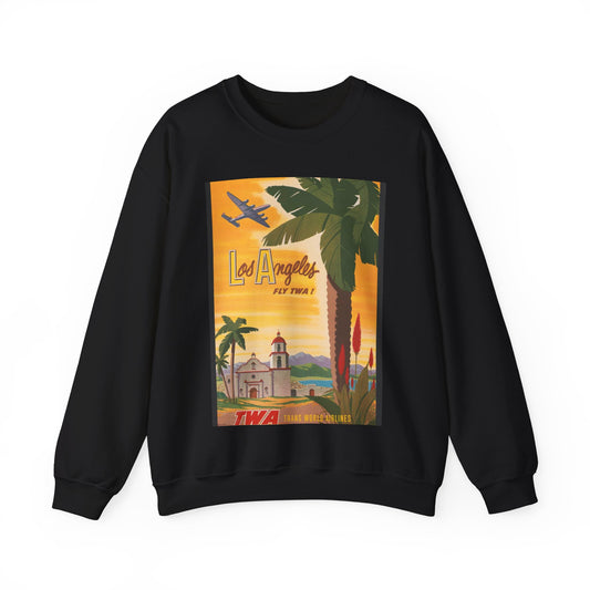 Los Angeles - fly TWA! Bob Smith Black Heavy Blend Adult Crew Neck SweatShirt