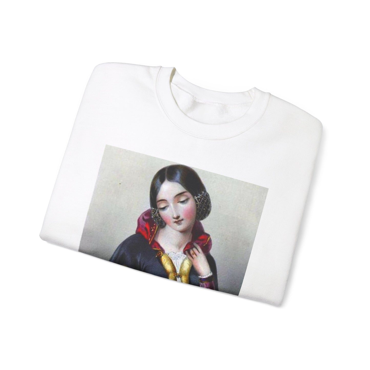 Ana Boemia - A painting of a woman in a black dress White Heavy Blend Adult Crew Neck SweatShirt