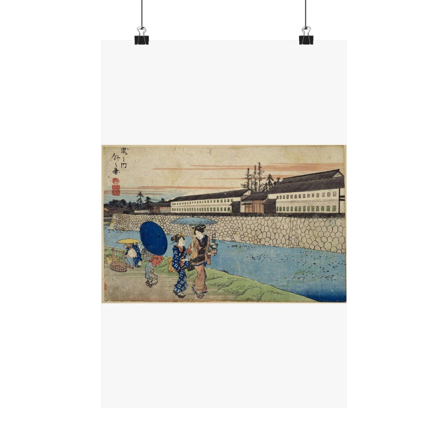 NDL-DC 1308377-Utagawa Hiroshige-江戸勝景 虎之門外之図-crd High Quality Matte Wall Art Poster for Home, Office, Classroom