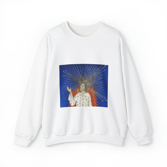 Detail, The Creation - Bible Historiale (c.1411), vol.1, f.3 - BL Royal MS 19 D III (cropped) White Heavy Blend Adult Crew Neck SweatShirt