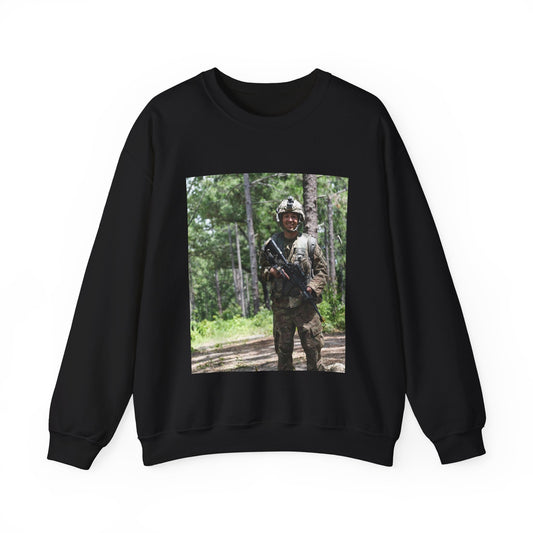 1st Lt. Jamieson Barnes an officer with Headquarters, Black Heavy Blend Adult Crew Neck SweatShirt