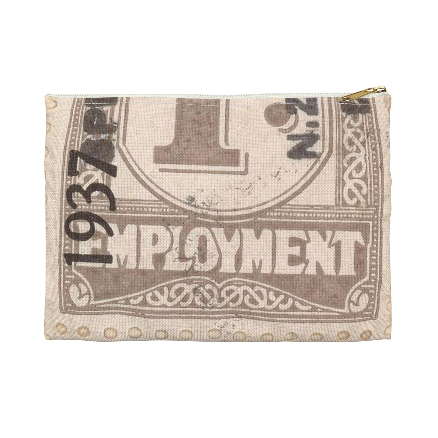 Block of one penny Unemployment Relief stamps overprinted '1937' and 'Specimen' Large Organizer Pouch with Black Zipper