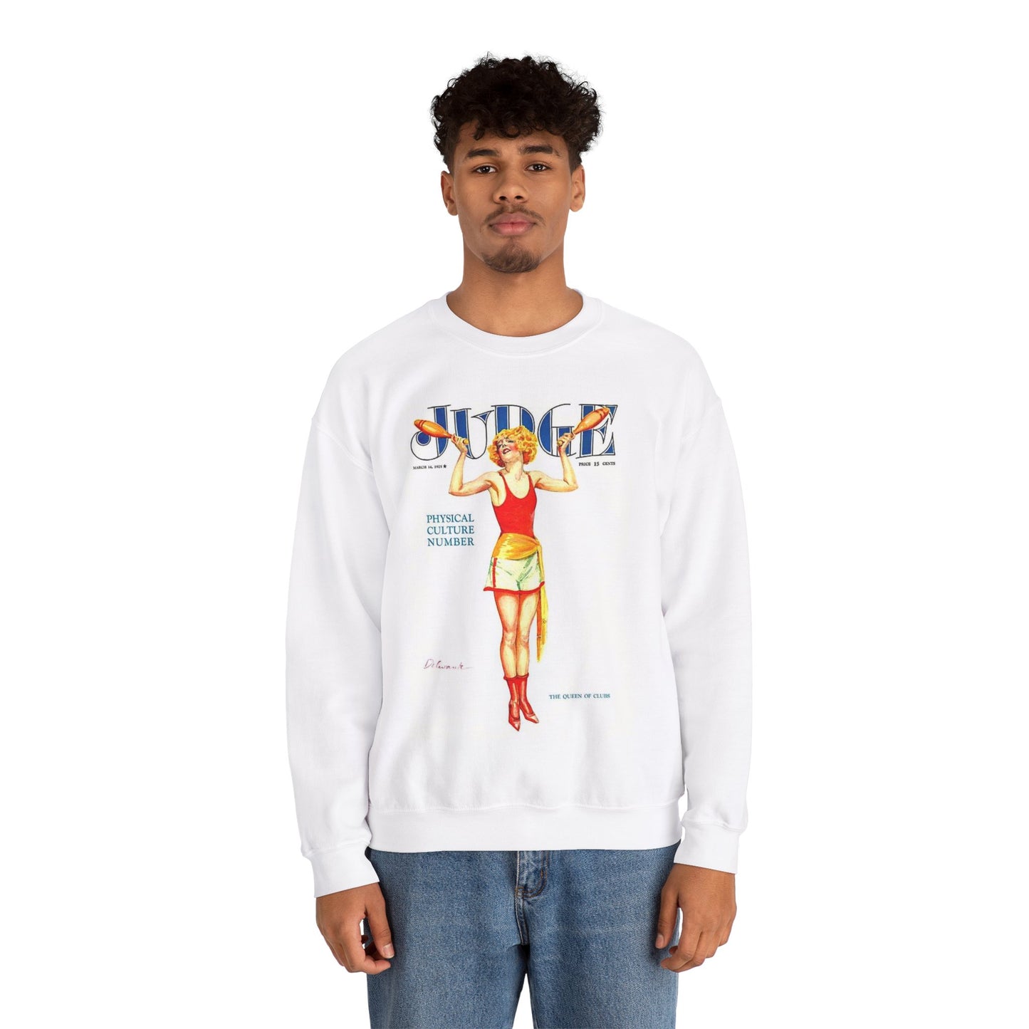JudgeMagazine14Mar1925 - Art Deco public domain image White Heavy Blend Adult Crew Neck SweatShirt