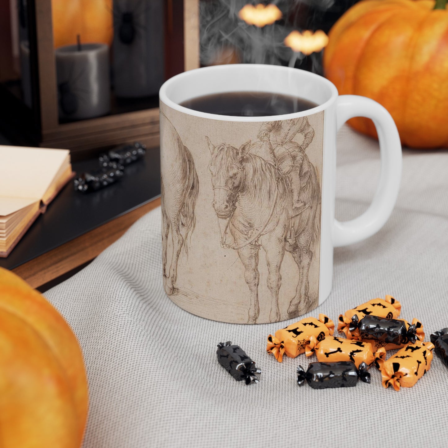 Two studies of a saddled horse and of a horse with a boy astride; verso: Study of a bean plant Beautiful Novelty Ceramic Coffee Mug 11oz