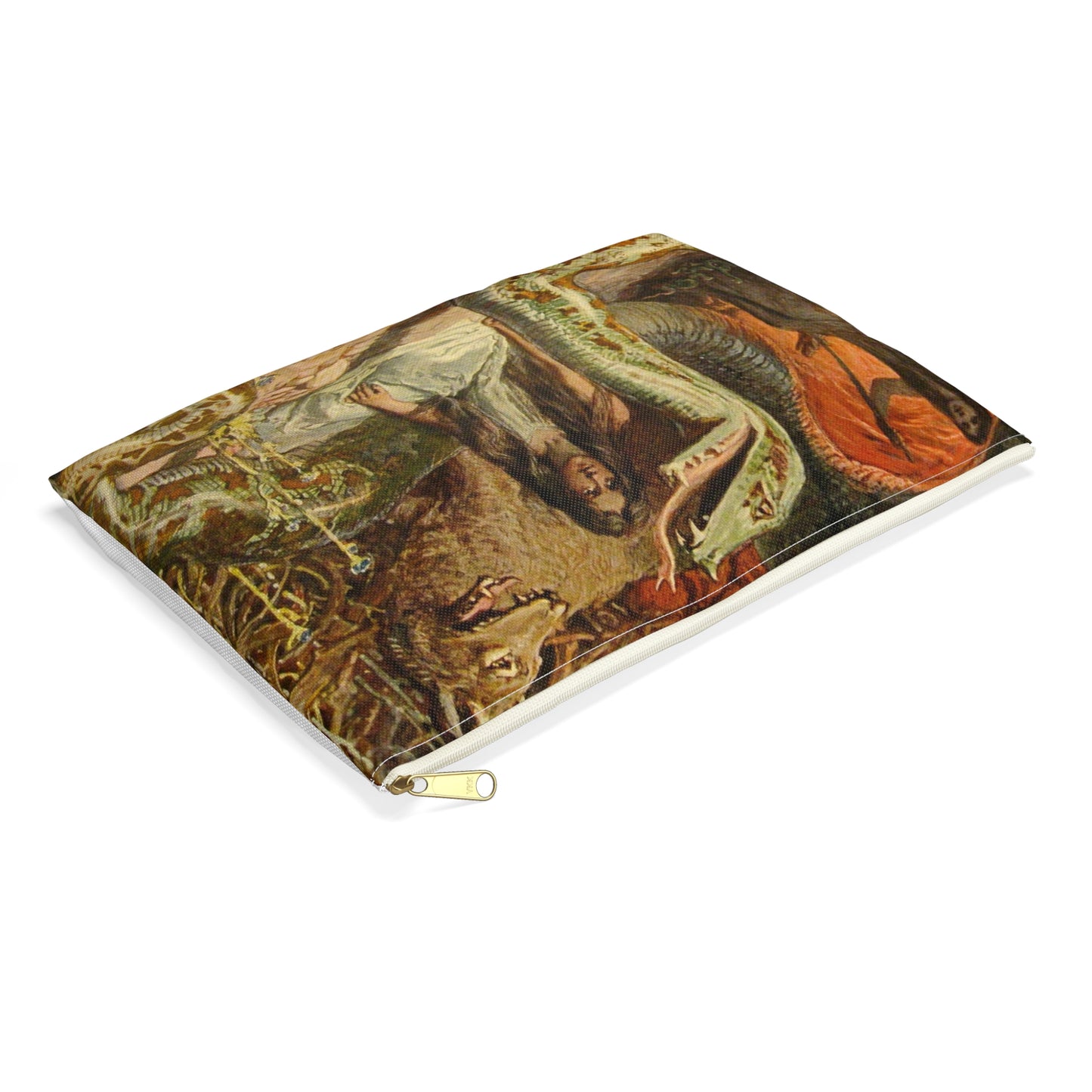 Lokis Gezücht - A painting of a woman sitting in front of a snake Large Organizer Pouch with Black Zipper