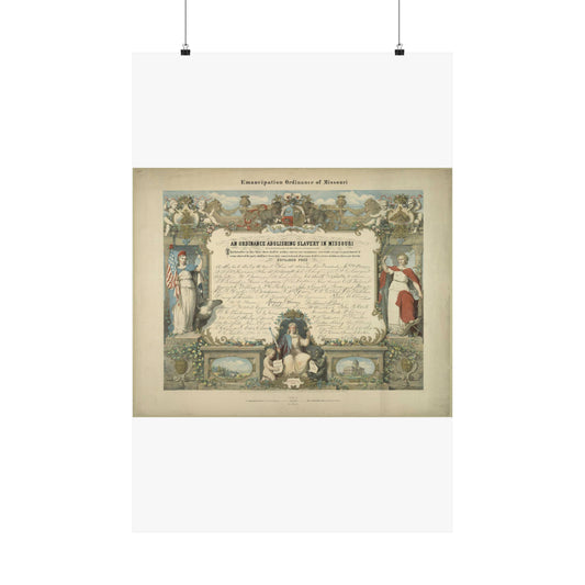 Emancipation Ordinance of Missouri. An ordinance abolishing slavery in Missouri / E. Knobel. High Quality Matte Wall Art Poster for Home, Office, Classroom