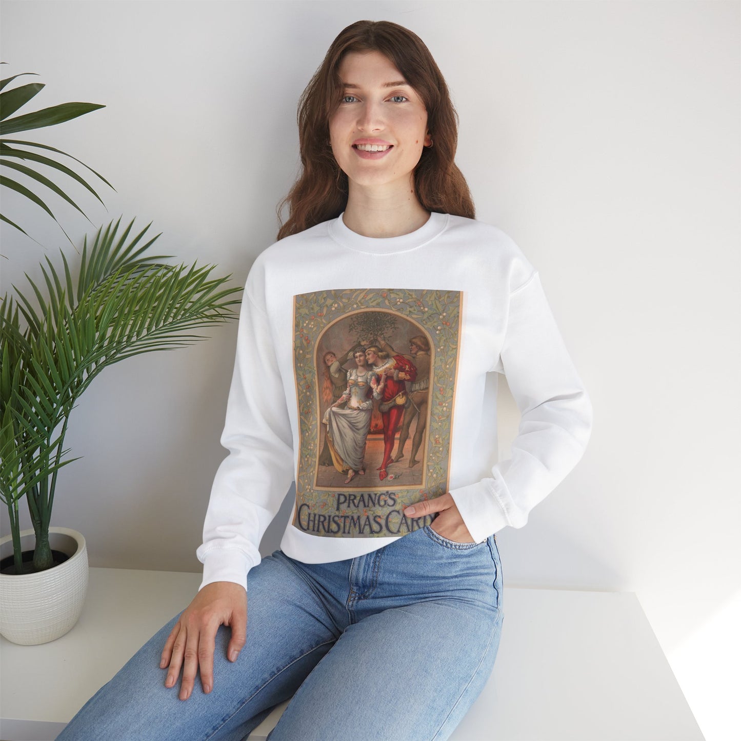 Prang's Christmas cards - Print, Library of Congress collection White Heavy Blend Adult Crew Neck SweatShirt