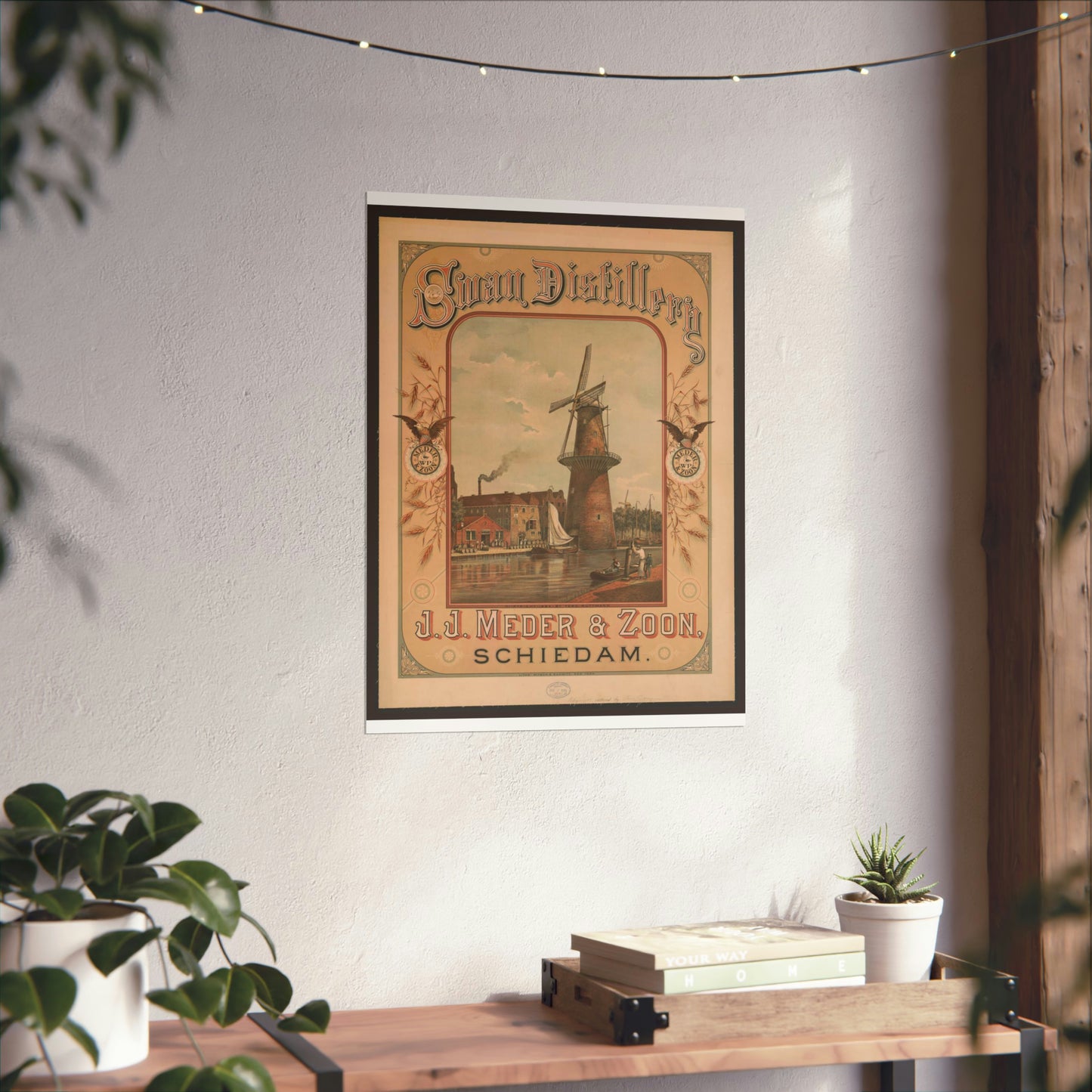 Swan Distillery, J.J. Meder & Zoon, Schiedam High Quality Matte Wall Art Poster for Home, Office, Classroom