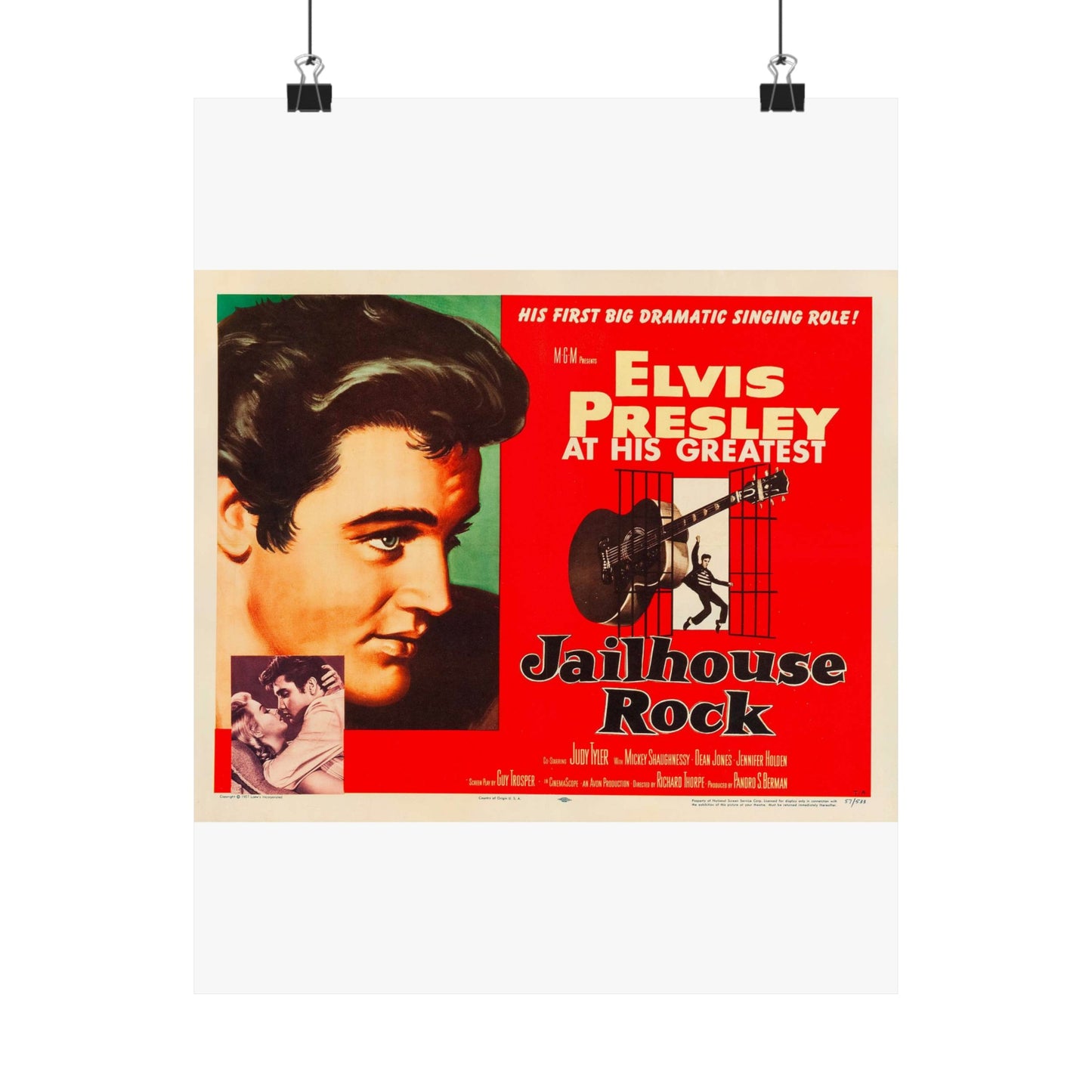 Jailhouse Rock (1957 poster - half-sheet) High Quality Matte Wall Art Poster for Home, Office, Classroom