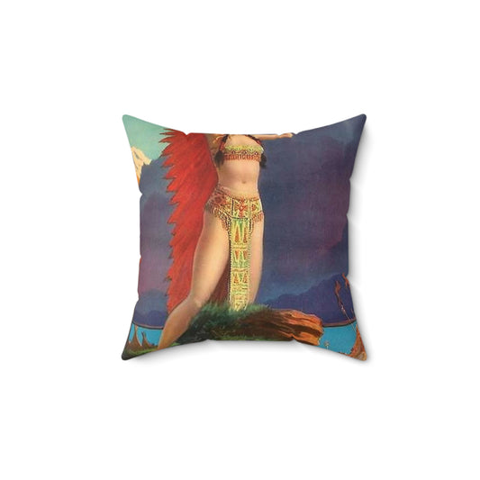 Queen of the Mountain Tribes calendar unused, painting by Edward Mason Eggleston Decorative Accent Square Pillow