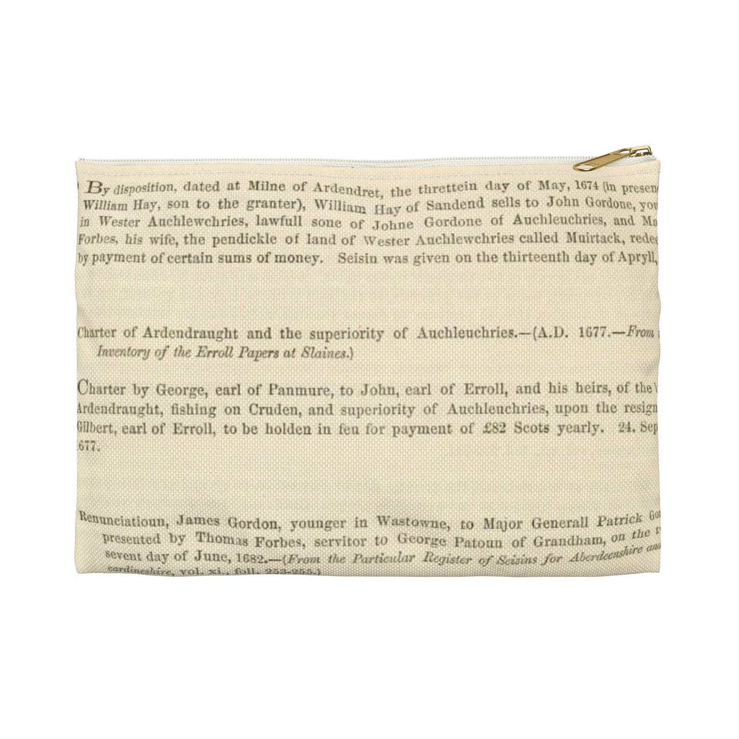 212 APPENDIX.   the twentieth day of May, 1674. — {From the Particular Register of Seisins for Aberdeenshire and  Kincardineshire Large Organizer Pouch with Black Zipper