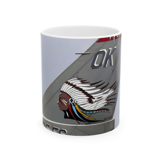 The tail flash of a F-16 Fighting Falcon aircraft from the 125th Fighter Squadron (FS), 138th Fighter Wing (FW), Oklahoma (OK), Air National Guard (ANG) Beautiful Novelty Ceramic Coffee Mug 11oz