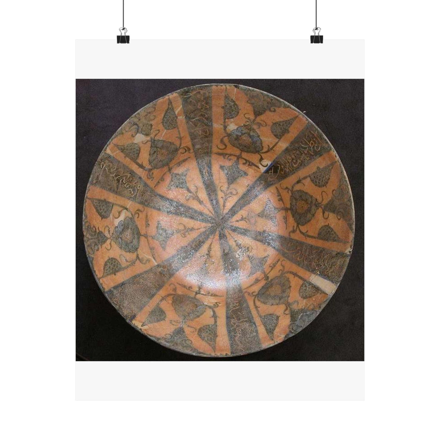 Bowl, Iran, 12th century - Public domain photo of museum object High Quality Matte Wall Art Poster for Home, Office, Classroom