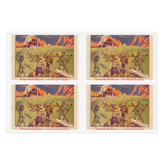 Thai Rice Harvest (PO-19-TH), Cold War American Propaganda poster Laminated UV Protective Vinyl Stickers