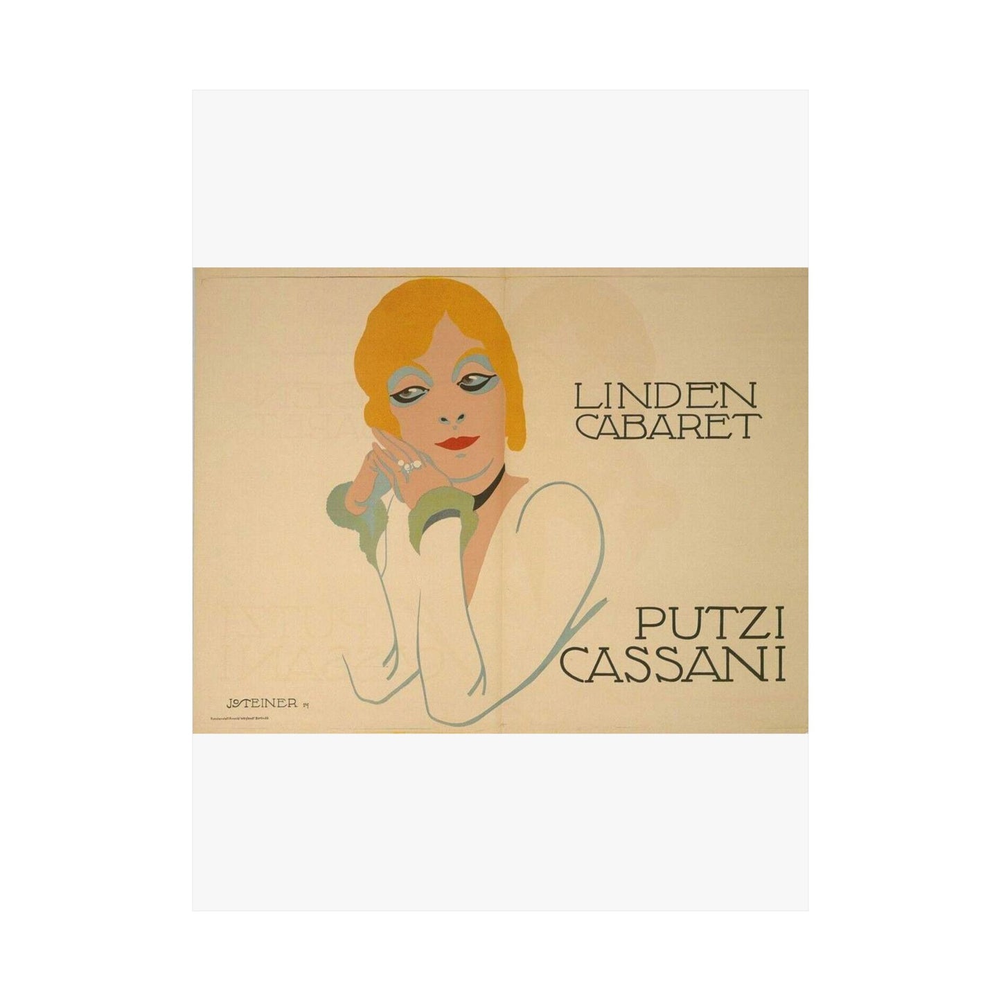 Putzi Cassani - Linden Cabaret - Jo Steiner, 1914 High Quality Matte Wall Art Poster for Home, Office, Classroom