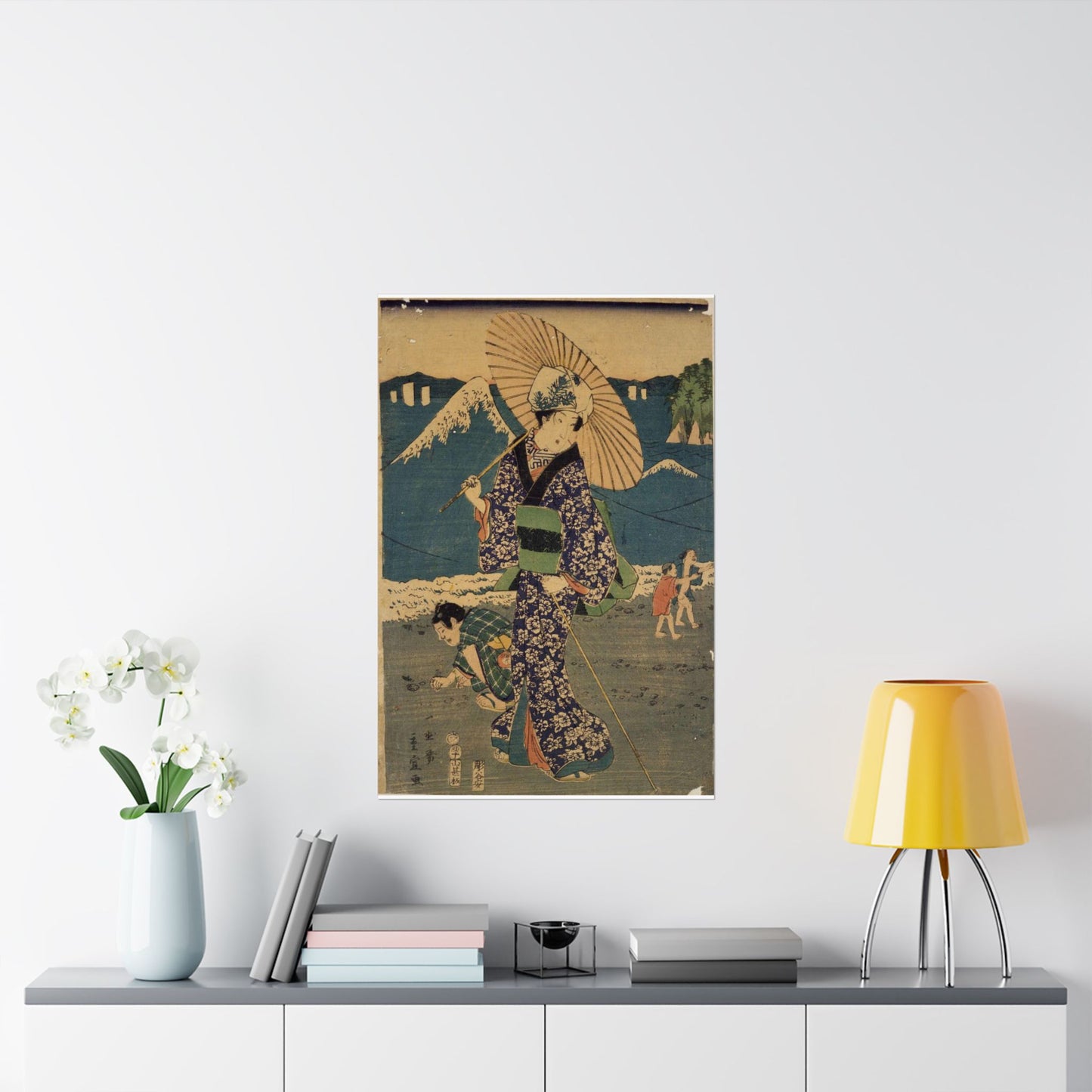 NDL-DC 1301718 03-Utagawa Hiroshige II-相州江のしま詣之図-安政1-crd High Quality Matte Wall Art Poster for Home, Office, Classroom